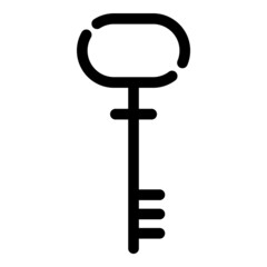 Key Flat Icon Isolated On White Background