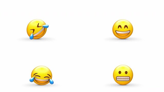 Set of Happy Emoji Loop and transparent background in alpha 32bit ProRes