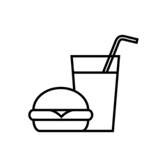 Burger line icon, vector outline logo isolated on white background