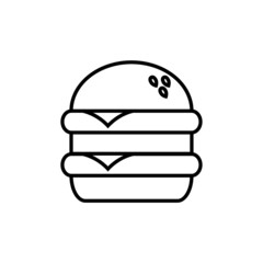 Burger line icon, vector outline logo isolated on white background