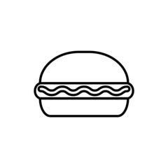 Burger line icon, vector outline logo isolated on white background