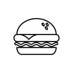 Burger line icon, vector outline logo isolated on white background