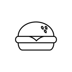 Burger line icon, vector outline logo isolated on white background