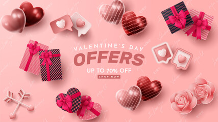 Fototapeta na wymiar Valentine's day 3D product presentation for banner, advertising, and business. vector illustration