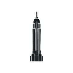 NYC Skyscraper Icon Silhouette Illustration. Architecture Modern Tower Vector Graphic Pictogram Symbol Clip Art. Doodle Sketch Black Sign.