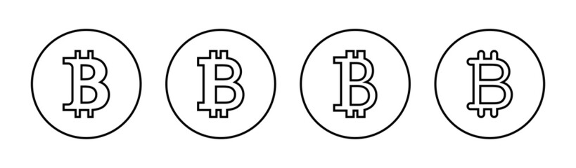 Bitcoin icons set. bitcoin sign and symbol. payment symbol. cryptocurrency logo
