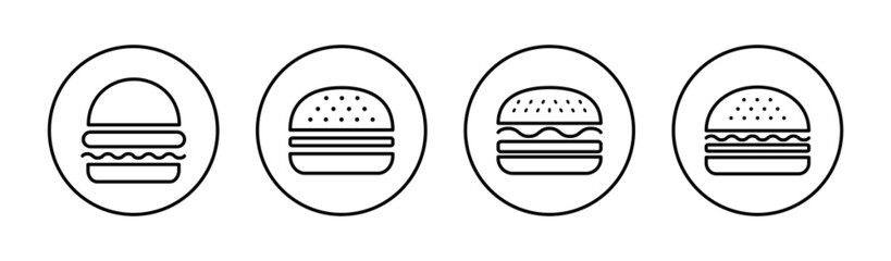 Burger icons set. burger sign and symbol. hamburger