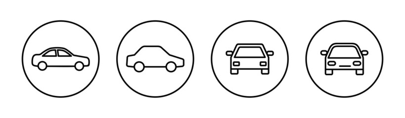 Car icons set. car sign and symbol. small sedan