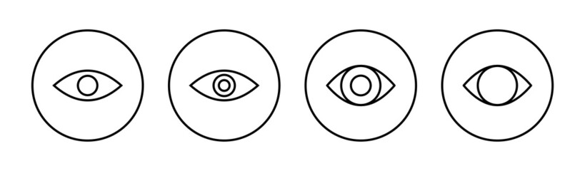 Eye icons set. Eye sign and symbol. Look and Vision icon.