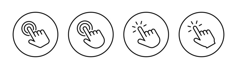 Hand click icons set. pointer sign and symbol. hand cursor icon
