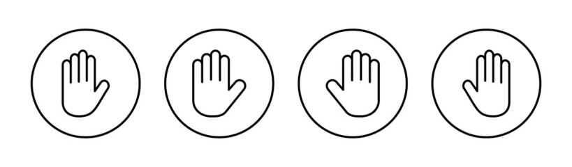 Hand icons set. hand sign and symbol. palm