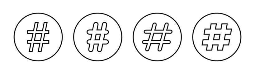 Hashtag icons set. hashtag sign and symbol