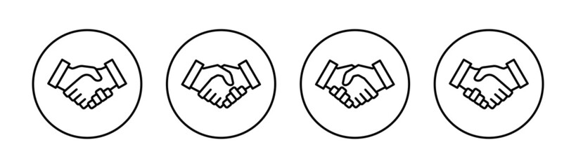 Handshake icons set. business handshake sign and symbol. contact agreement