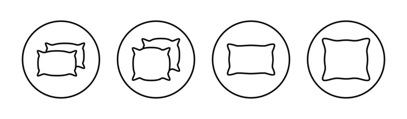 Pillow icons set. Pillow sign and symbol. Comfortable fluffy pillow