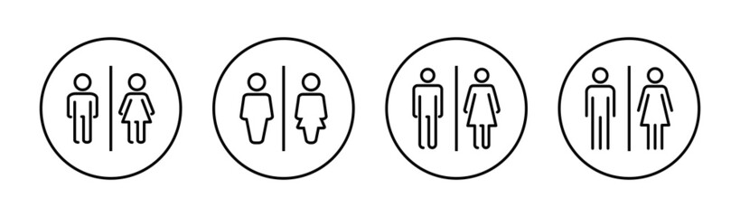 Toilet icons set. Girls and boys restrooms sign and symbol. bathroom sign. wc, lavatory