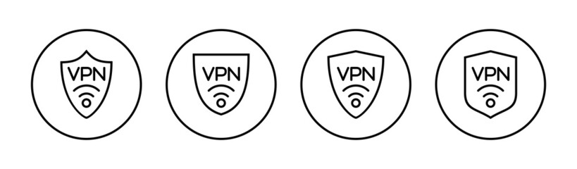 Vpn icons set. Private network sign and symbol. virtual private network icon.