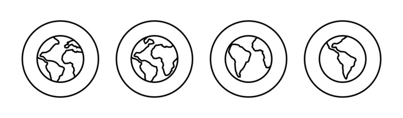 World map set. Worldmap sign and symbol. Globe icon