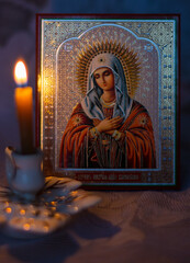 icon, candle, christianity, holy face