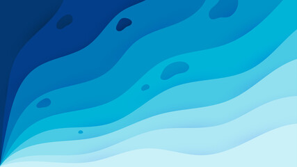 Paper cut out sea background