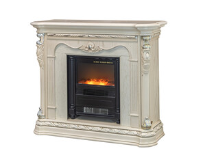 White Classic Vintage Electric Fireplace