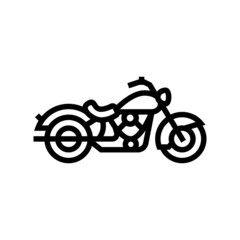 cruiser motorcycle line icon vector. cruiser motorcycle sign. isolated contour symbol black illustration