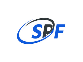 SPF letter creative modern elegant swoosh logo design