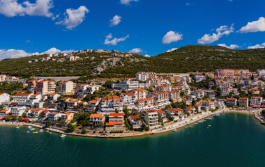 Fototapeta na wymiar NEUM, BOSNIA AND HERZEGOVINA, a seaside resort on the Adriatic Sea, is the only coastal access in Bosnia and Herzegovina. September 2020