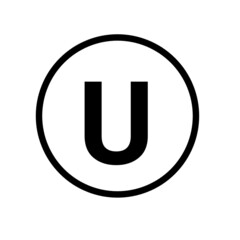 Letter u rounded with circle 