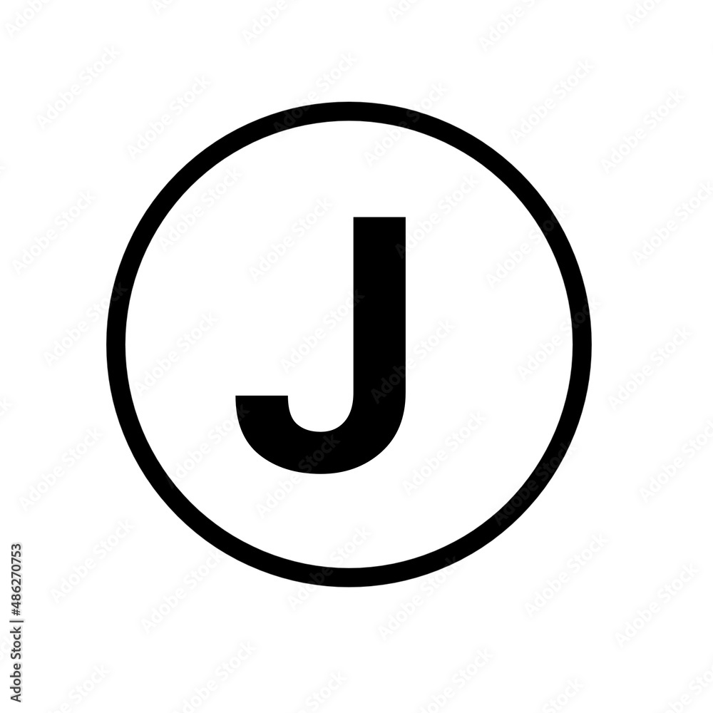 Wall mural Letter J rounded with circle 