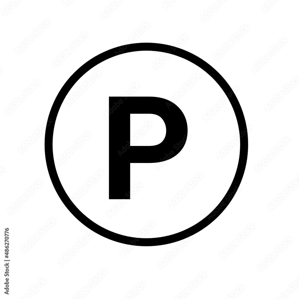 Wall mural Letter P rounded with circle 