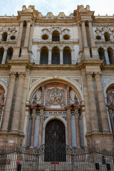 Detail of the cathedral at Malaga in Spain