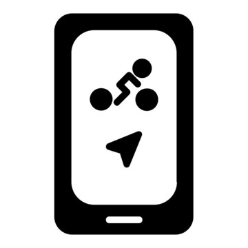 Navigation App for Race Concept Vector Glyph Icon Design,Cycling Sport Symbol, Bicycling Sign, Biking Equipment Stock Illustration