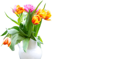 Blumen Banner Frühling, Frühlingsblumen, Muttertag, Natur, Hintergrund, Tulpen, bunt