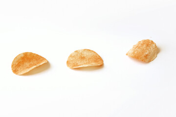potato chips isolated on white background. snack