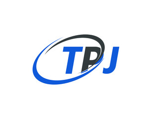 TPJ letter creative modern elegant swoosh logo design