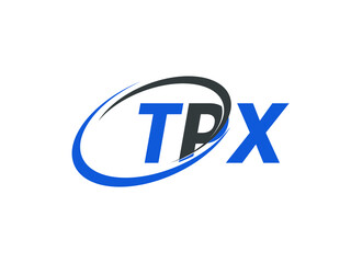 TPX letter creative modern elegant swoosh logo design