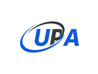 UPA letter creative modern elegant swoosh logo design
