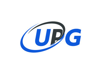 UPG letter creative modern elegant swoosh logo design