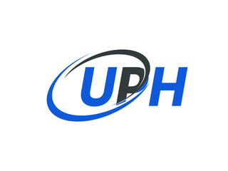 UPH letter creative modern elegant swoosh logo design