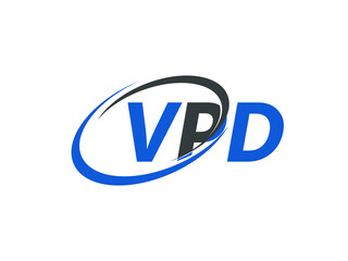 VPD letter creative modern elegant swoosh logo design