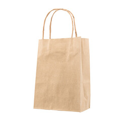 blank brown paper bag isolated on white background with clipping path. ,Recycled and global warming.