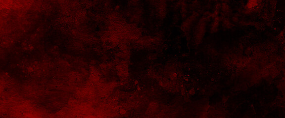 Rich red background texture, marbled stone or rock textured banner with elegant holiday color and design with mottled leave pattern painted in grunge texture design. 