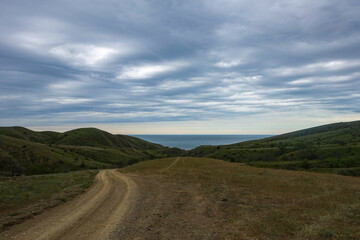 Picturesque view of the Black Sea. Crimean mountains. Fox Bay. Crimea. Russia.