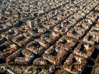Obraz premium Aerial view of Barcelona quarters.