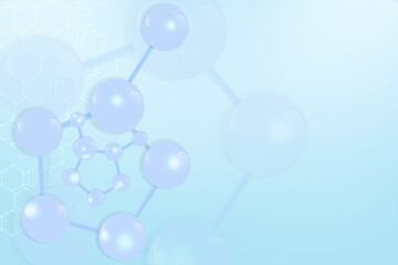 Blue scientific concept background with copy space, illustration vector.	