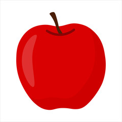 A red apple on a white background. Vector illustration