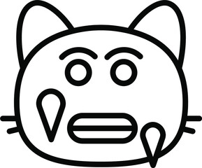 cat chilled Line Icon