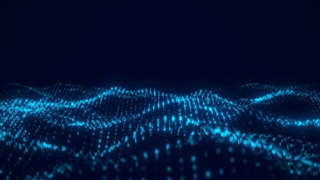 Abstract digital background. Computer code. Data networks. Concept of digital communication. Big data visualization. 3D rendering. 4k animation.
