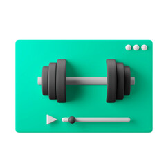 workout exercise video tutorial online training 3d icon 3d illustration fitness theme