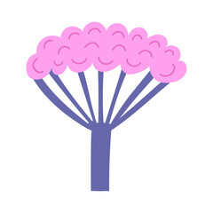 Pink tree hand-drawn vector illustration